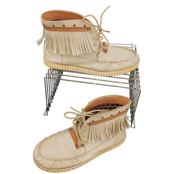 CODE WEST CRAE CRAE WOMENS BEIGE MOCASSIN SLIPPER BOOTIES SIZE 10M - Picture 3 of 12